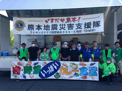 熊本震災ボランティア活動に参加した水戸市内６クラブメンバー